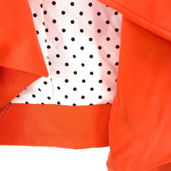 Cartonnier Size Small Coral Orange Blazer Draped Roll Tab Sleeve Zippered Pocket - Picture 6 of 7